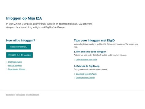 iza inloggen.